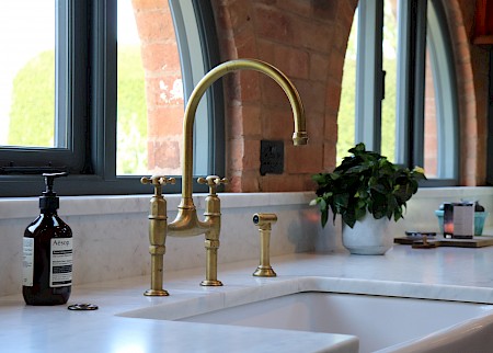 Brass upstand taps